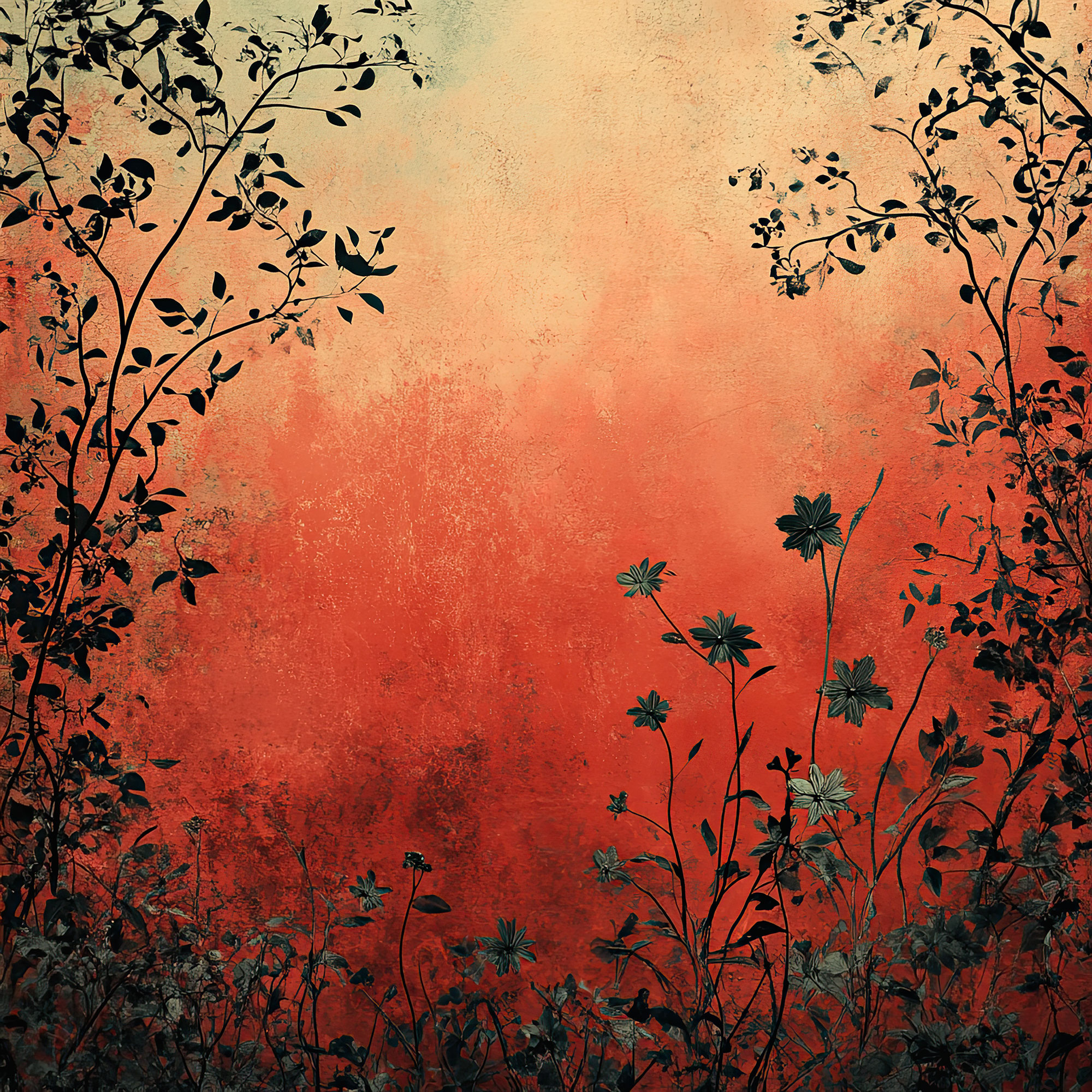Preview for Vibrant-floral-silhouette-background-simple-backdrop-99d6b