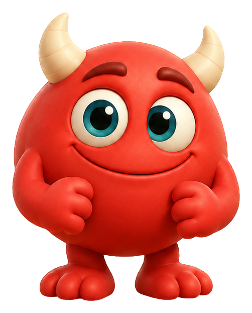 Preview for 3d Friendly Monsters Red Horn Pair