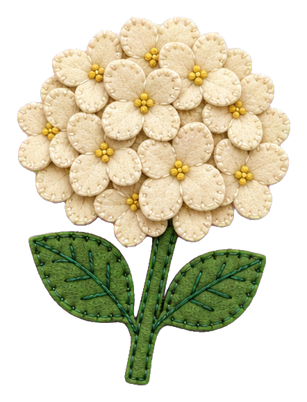 Preview for Cream Felt Hydrangea Sticker