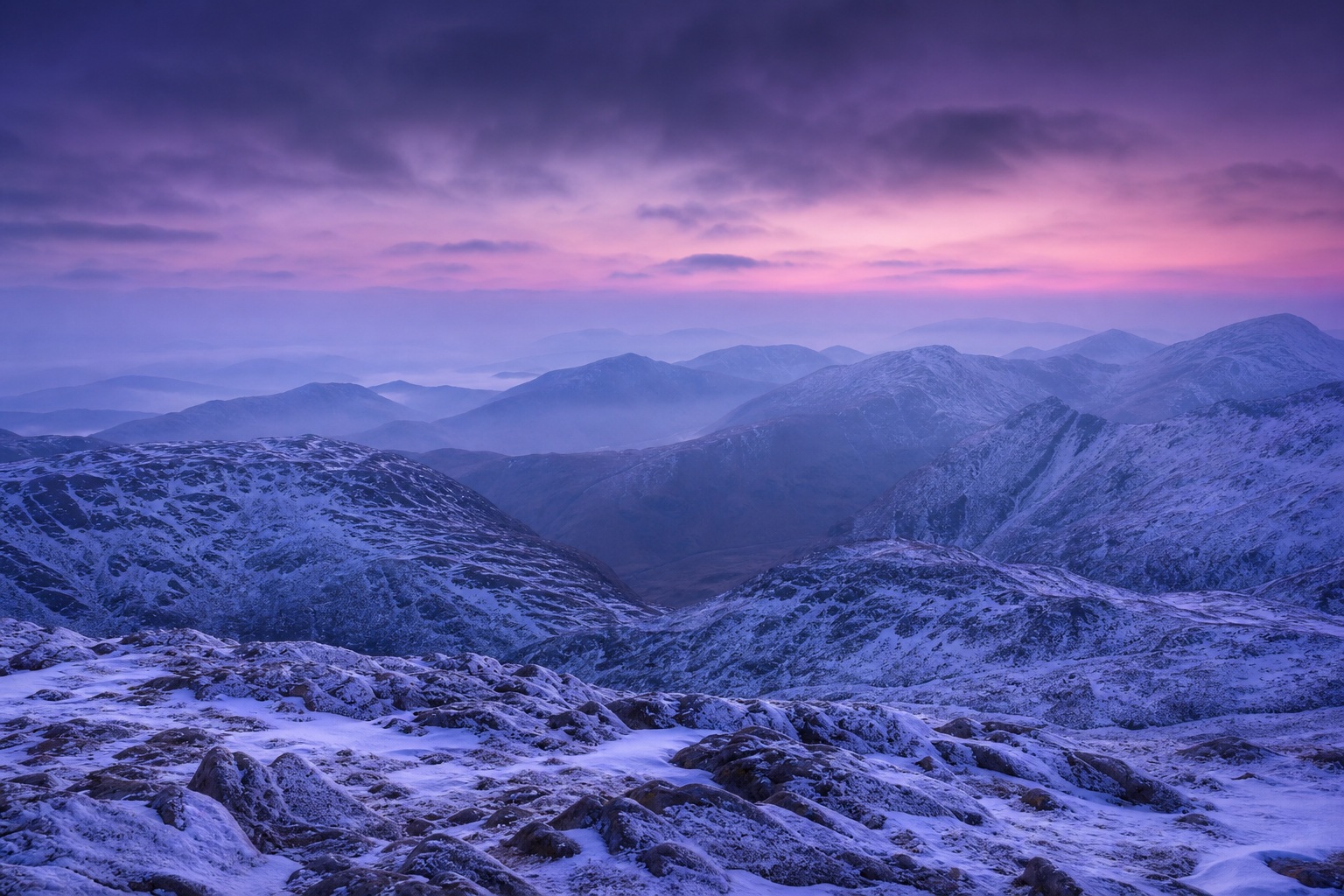 Preview for Violet Alpine Dawn Mountain Background