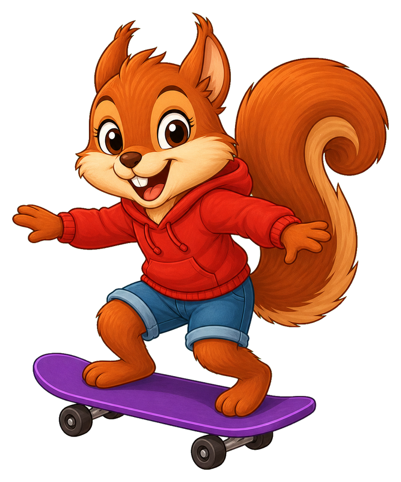 Preview for Cute Squirrel Skateboard Sticker