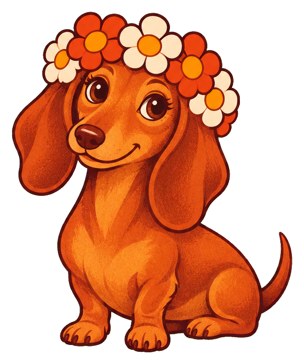 Preview for Groovy Dachshund Flower Child