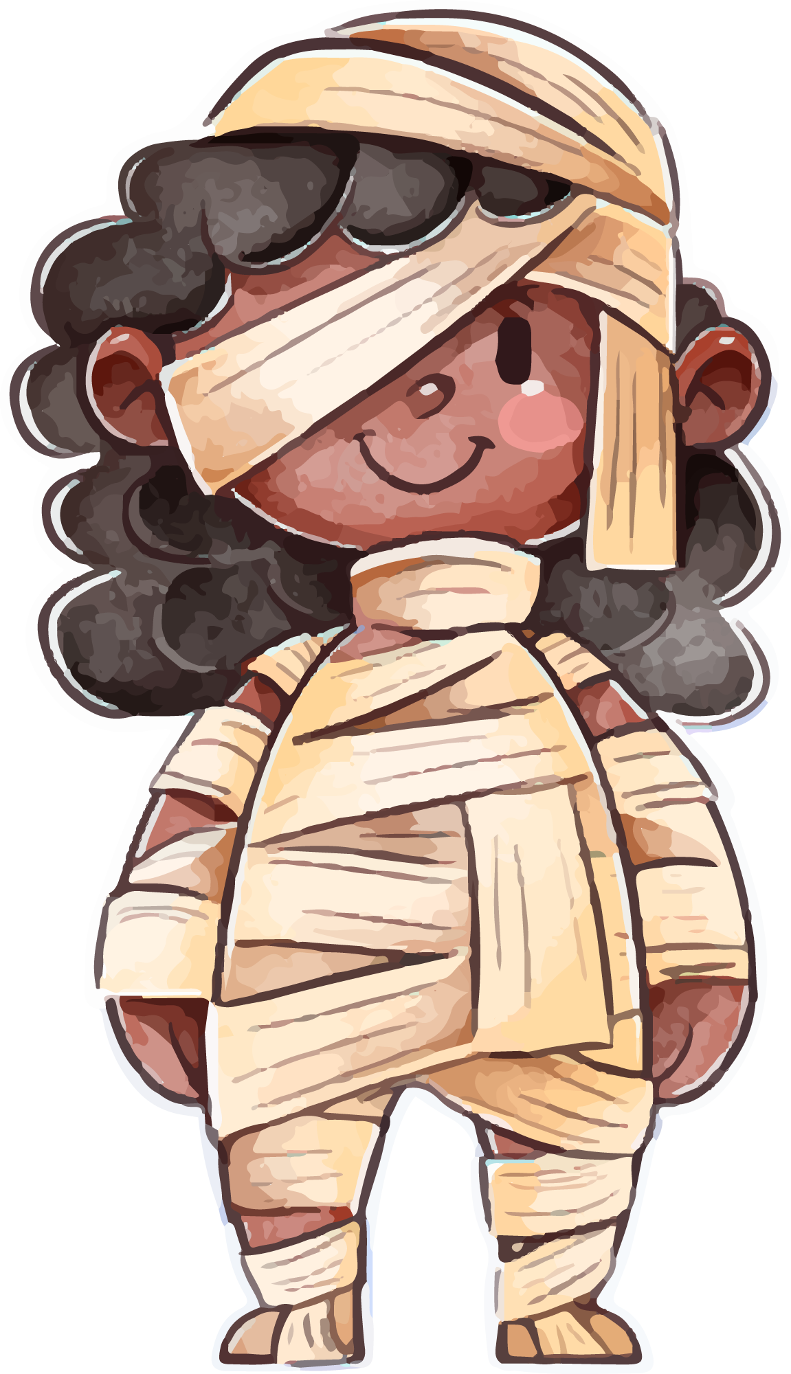 Preview for Cartoon-mummy-character-halloween-costume-sticker-e7cfd