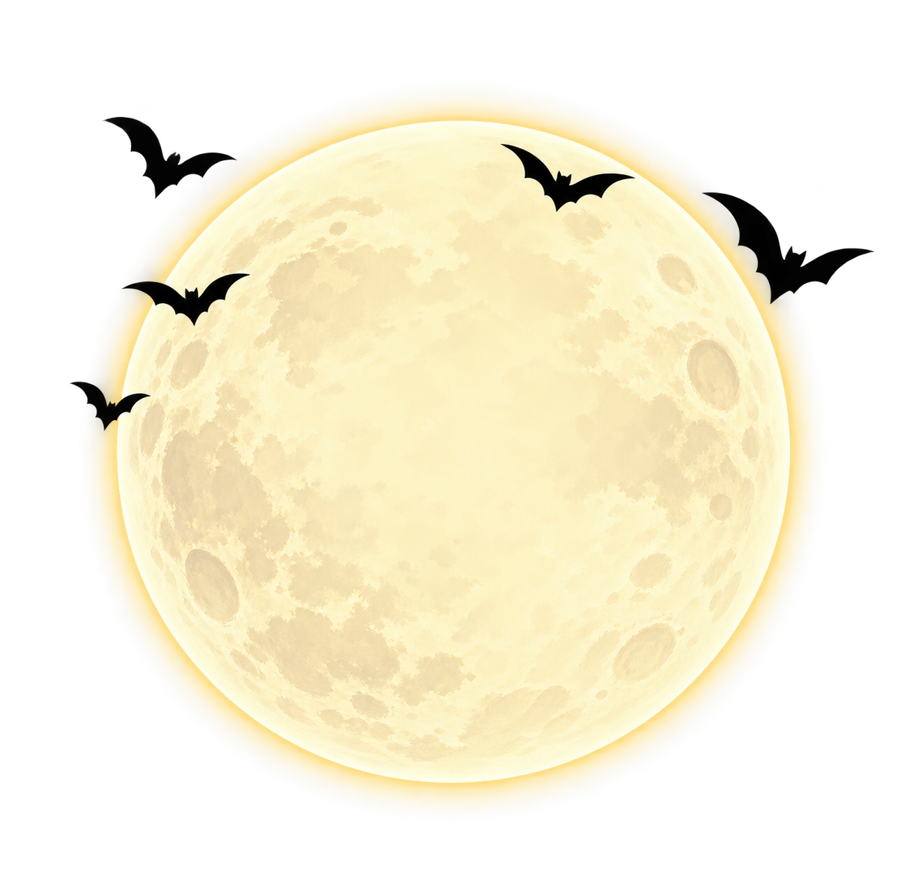 Preview for Ivory Harvest Moon With Flying Black Bats
