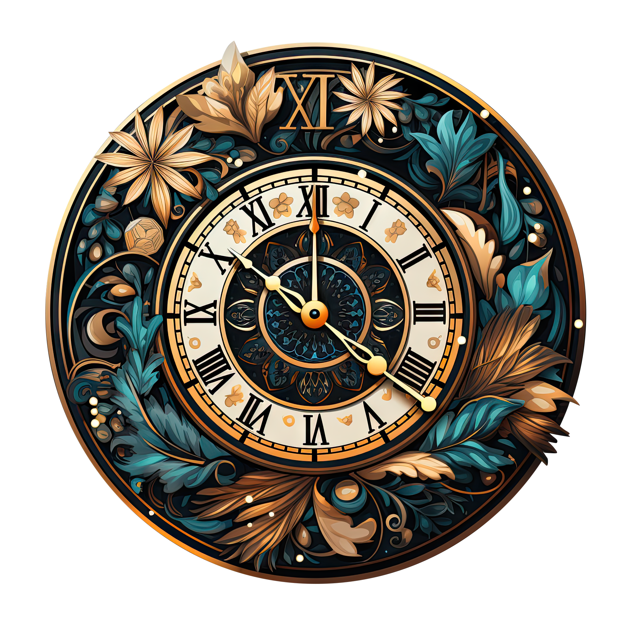 Preview for Ornate-clock-face-design-new-year-sticker-4be6b