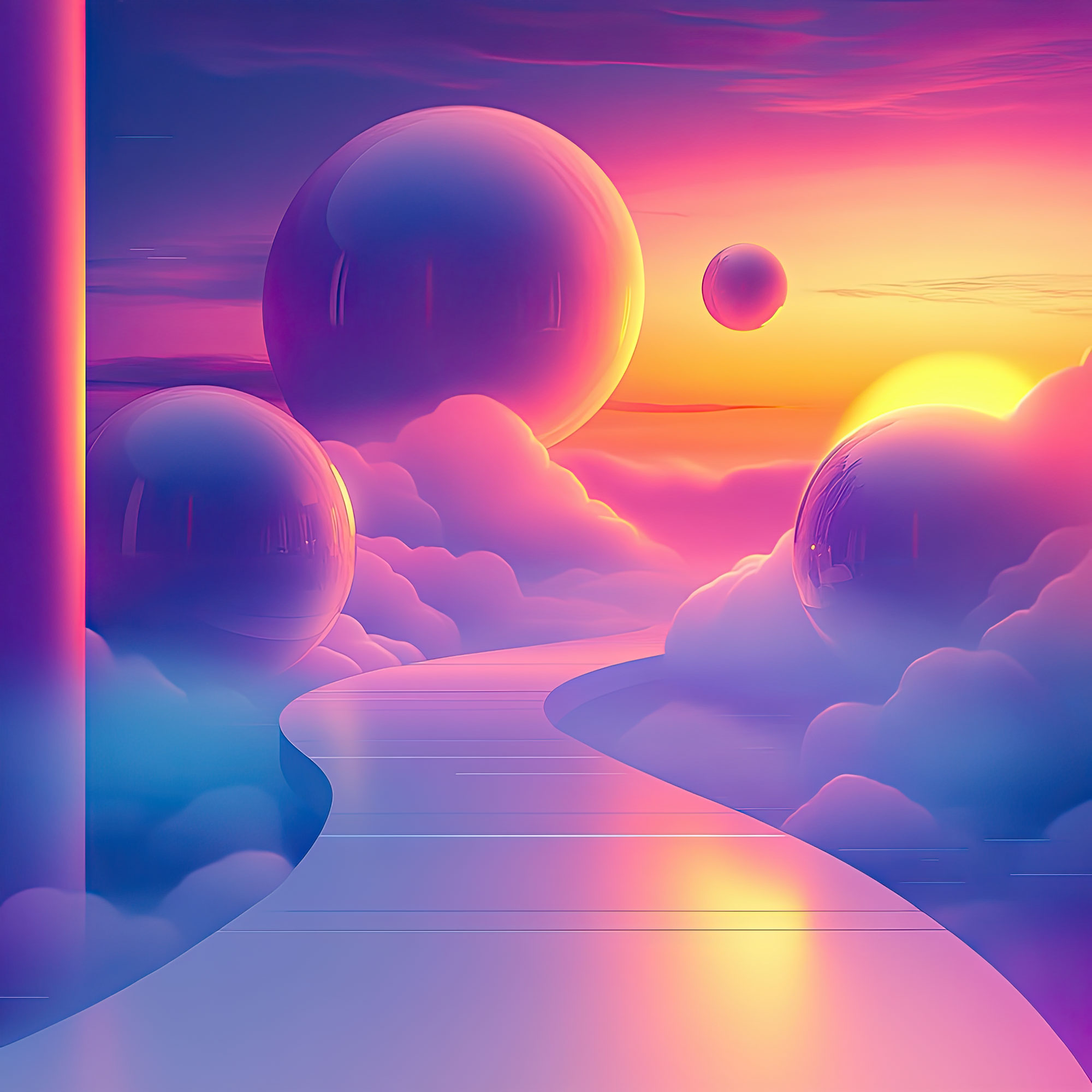 Preview for Surreal-neon-landscape-whimsical-backdrop-background-aee69