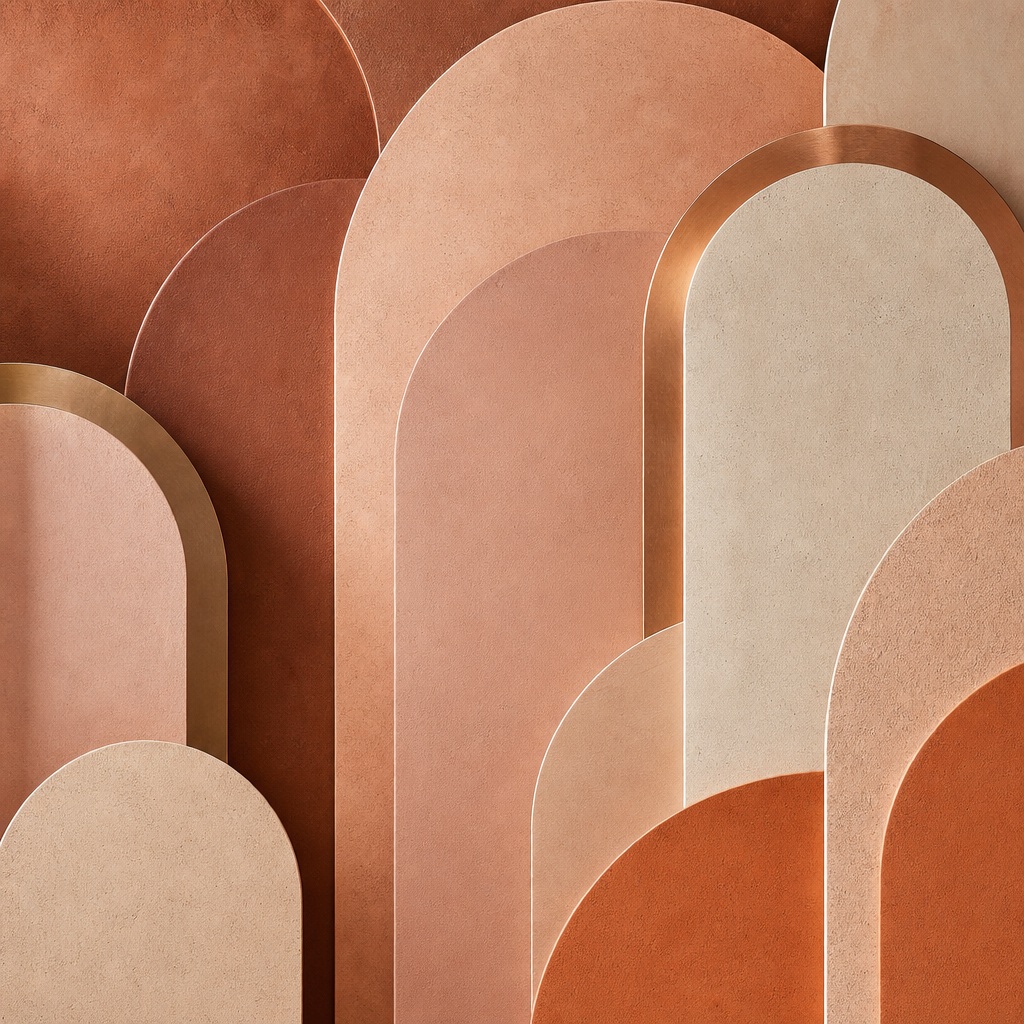 Preview for Terracotta Layered Abstract Arches Background
