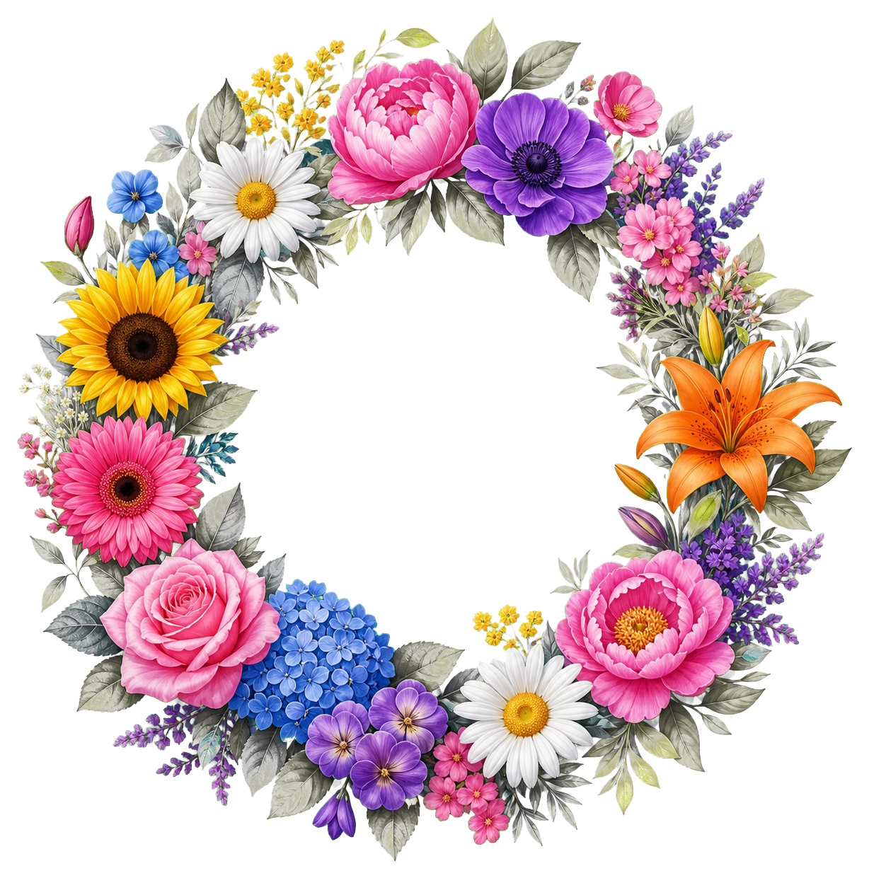 Preview for Flower Wreath Blank Sticker
