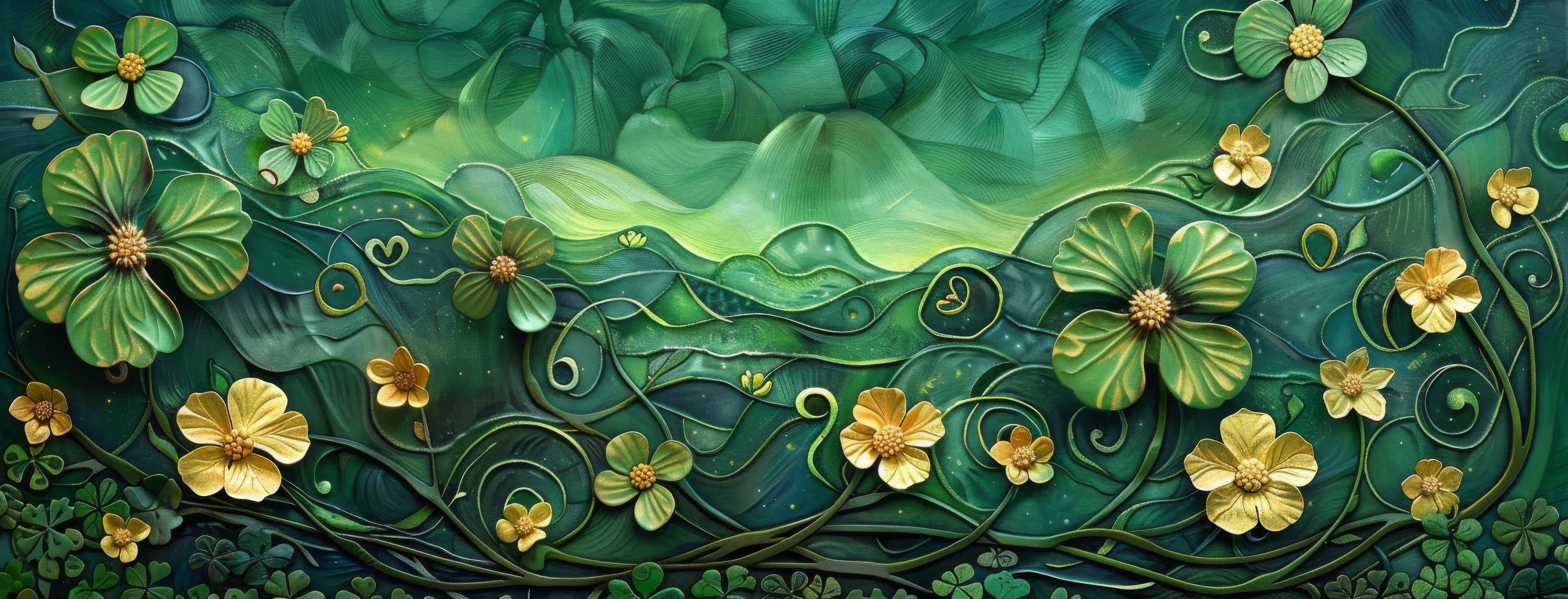 Preview for St-patricks-day-floral-border-background-7df00