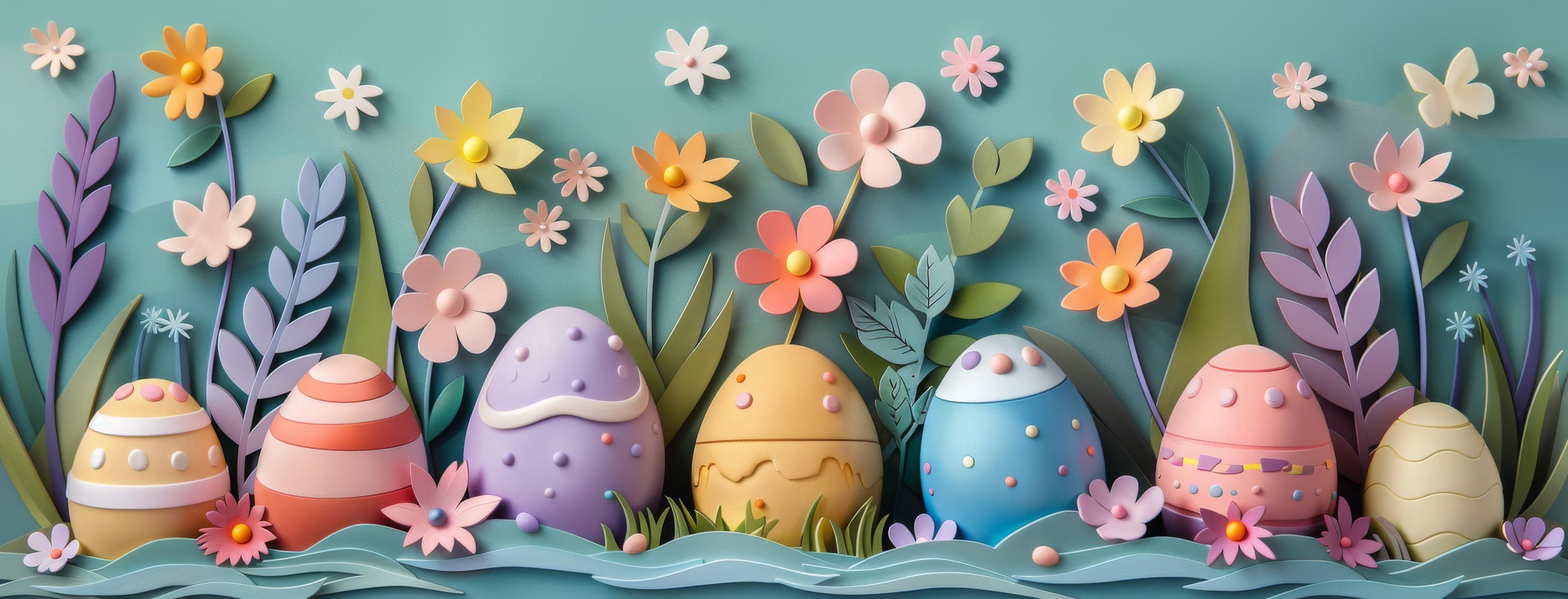 Preview for Easter-eggs-garden-easter-facebook-background-9f675