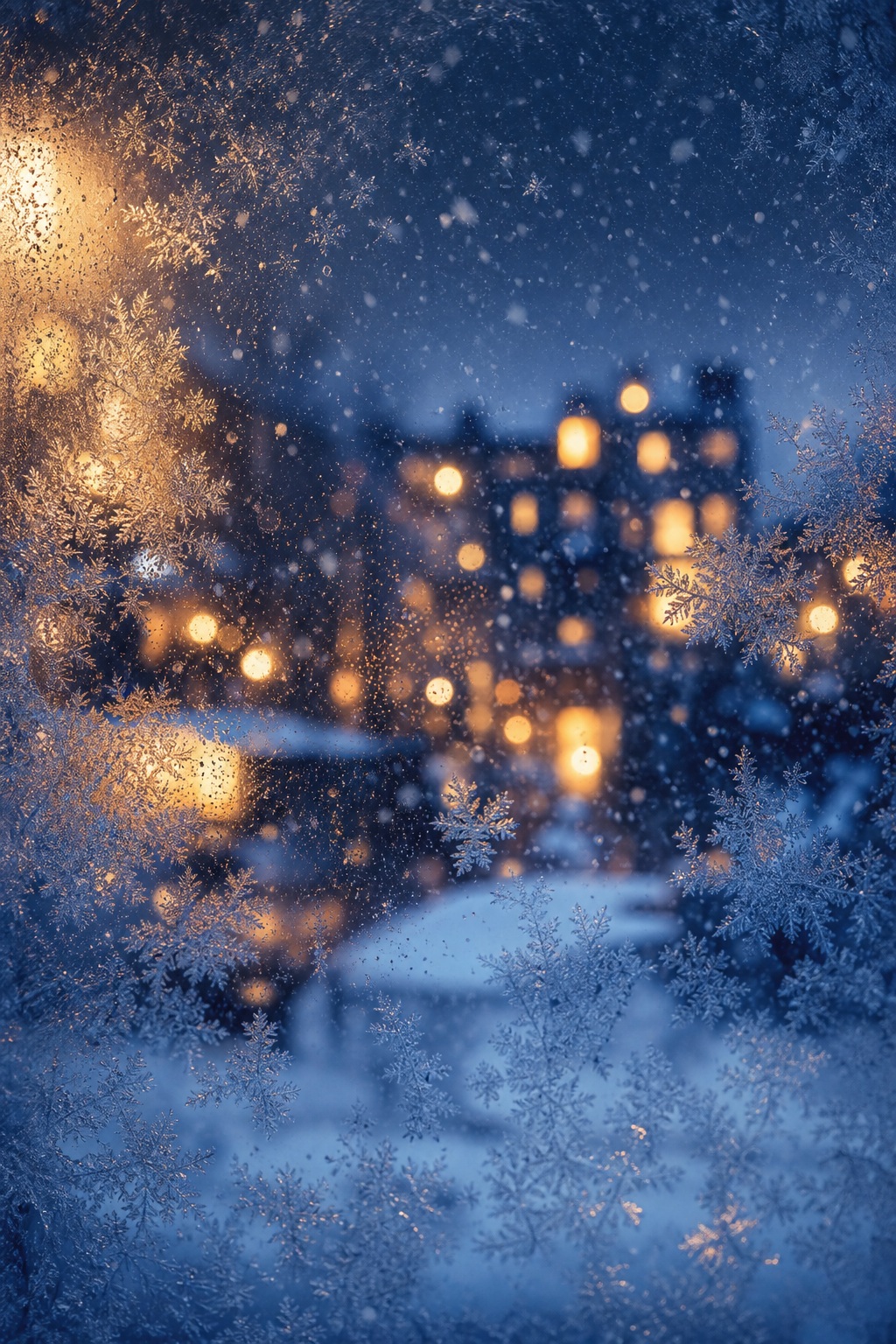 Preview for Snowy Night Background Stock Background
