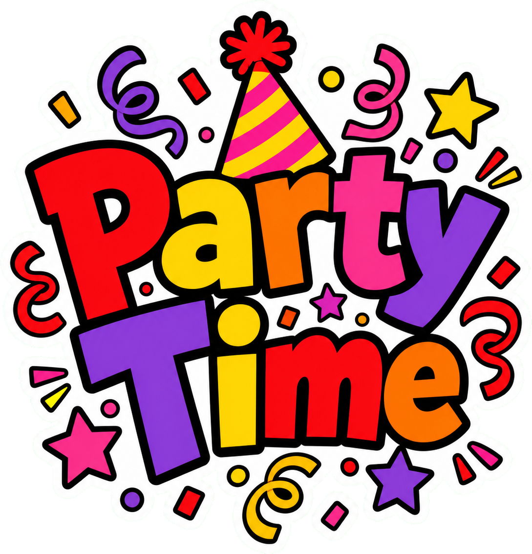 Preview for Party Time Birthday Sticker Graphic