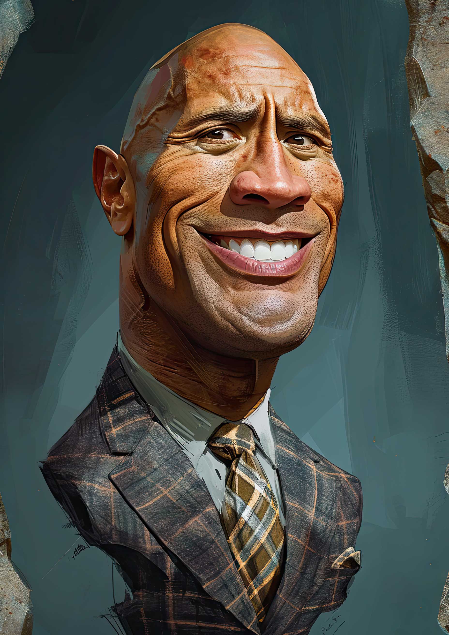 Preview for Smiling-man-plaid-suit-caricature-celebrities-background-7e548