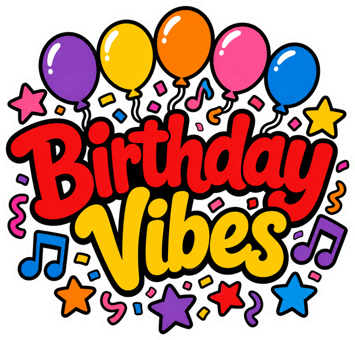 Preview for Birthday Vibes Sticker Graphic
