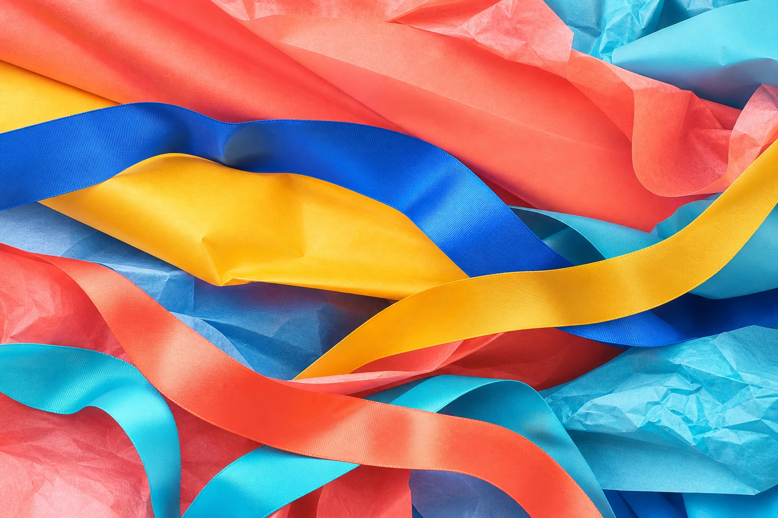 Preview for Birthday Brights Fabric Ribbon Waves Background