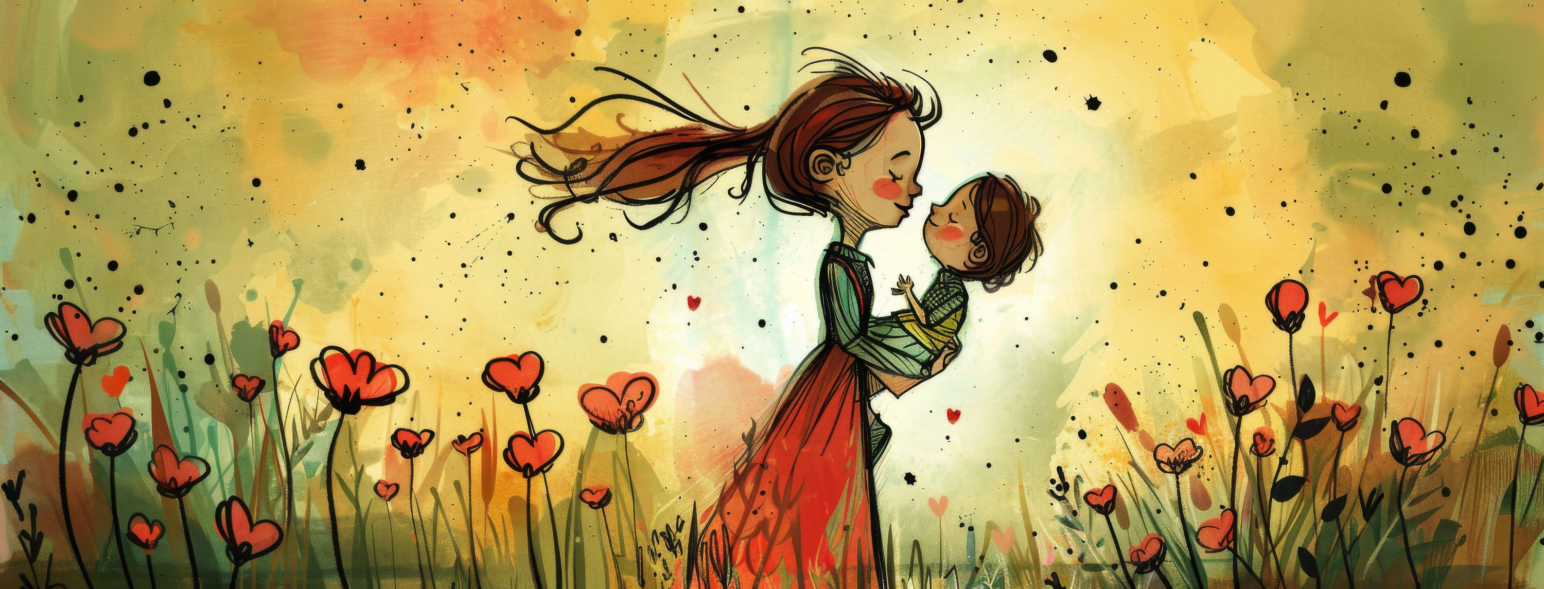 Preview for Mother-child-field-flowers-mothers-day-background-19bfb