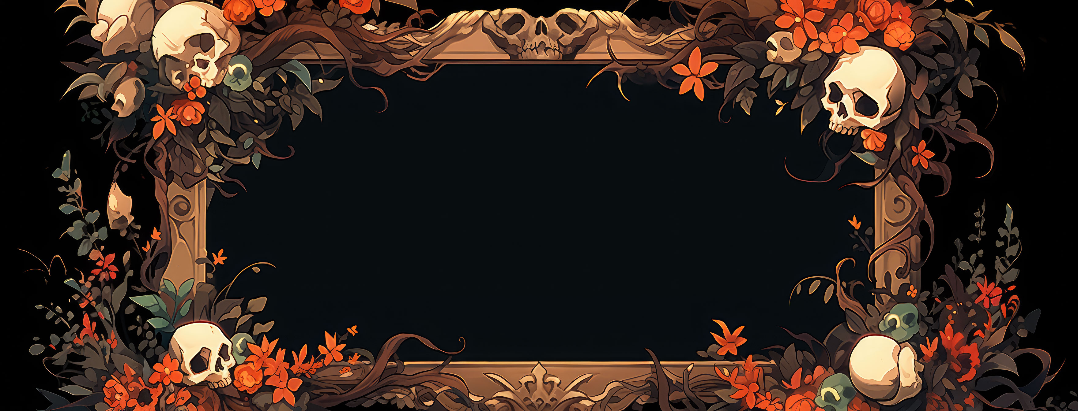 Preview for Spooky-floral-frame-halloween-cover-background-ac0f6