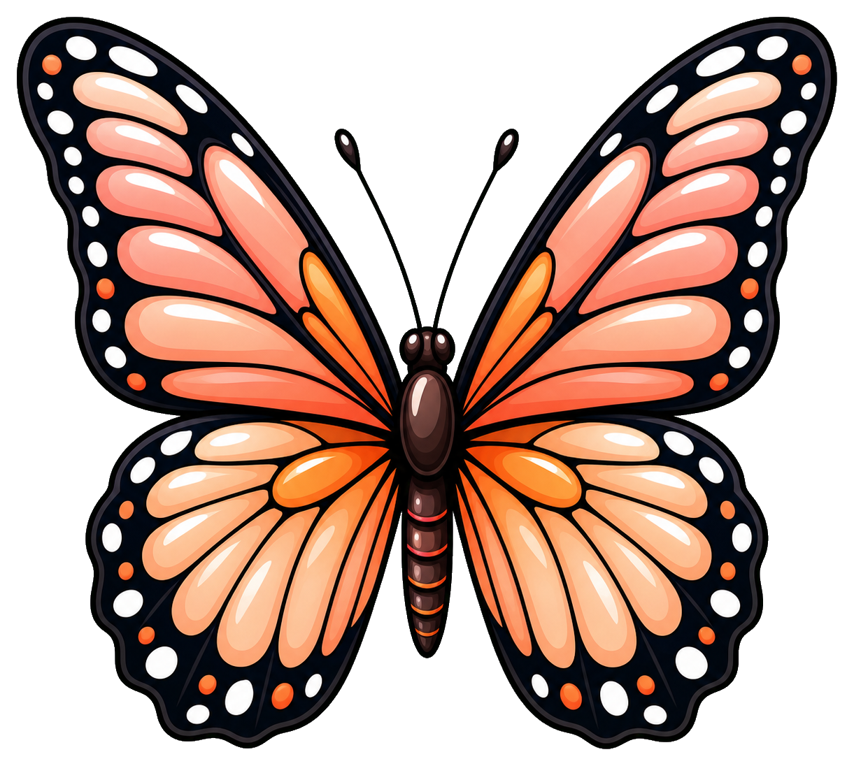 Preview for Peach Midnight Dotwing Butterfly Sticker