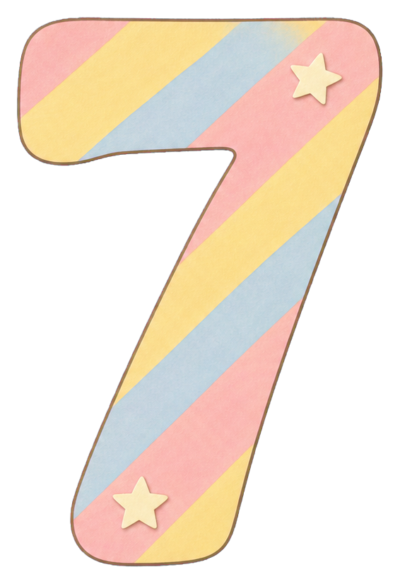Preview for Pastel Stripes Birthday Number 7 Sticker