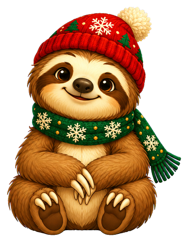 Preview for Christmas Sloth In Cozy Knit Hat