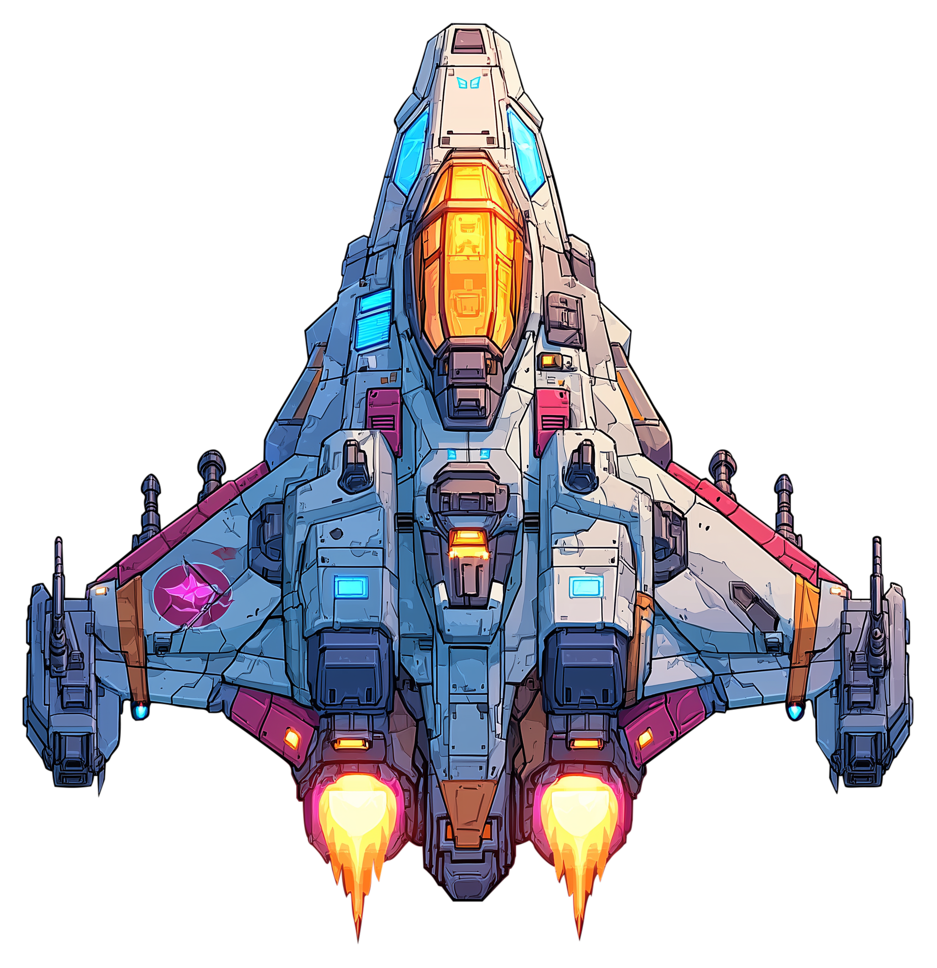 Preview for Futuristic-spaceship-pixel-art-sticker-5ff98