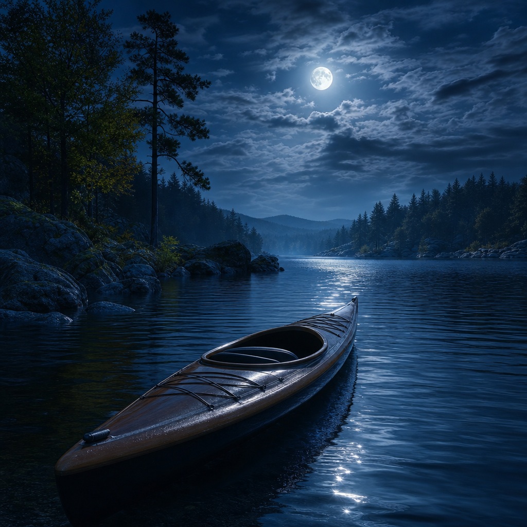 Preview for Moonlit Kayak Water Background