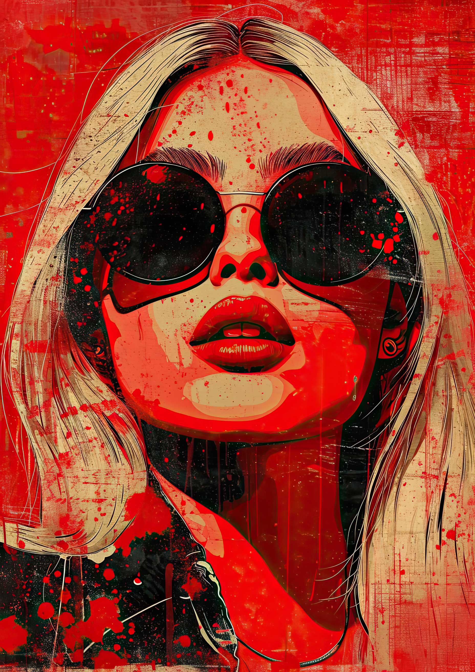 Preview for Red-woman-portrait-art-celebrities-background-2b90e