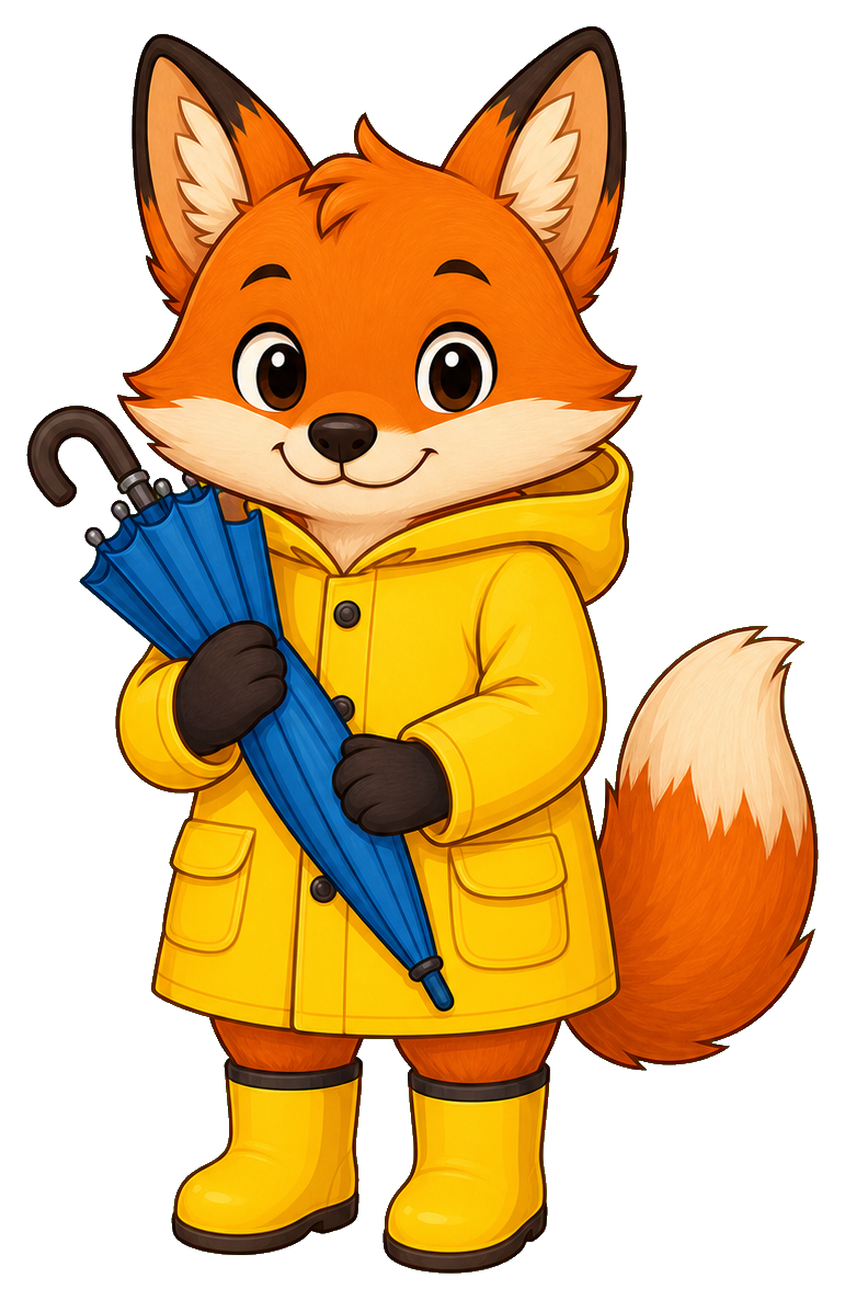 Preview for Raincoat Fox Sticker Graphic