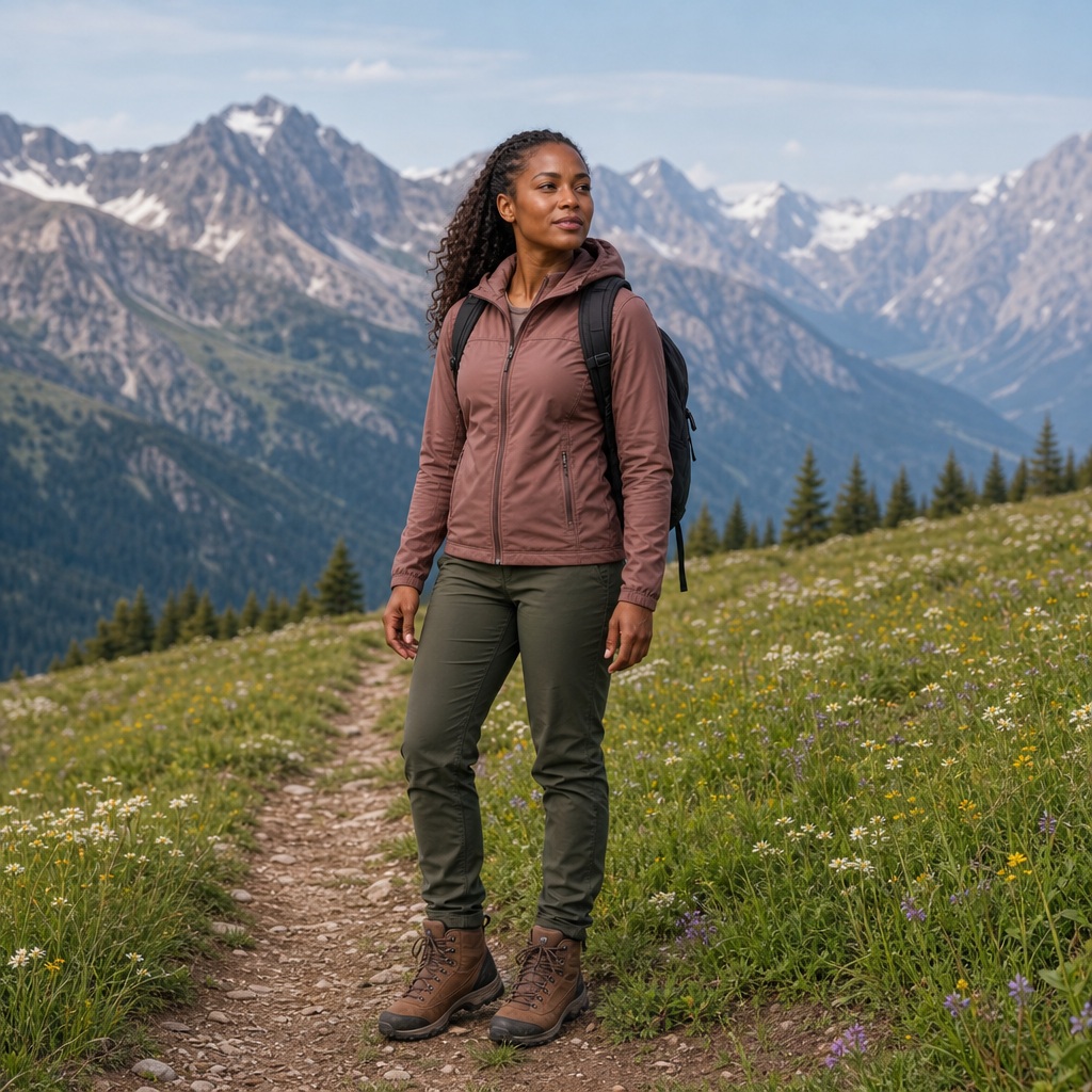Preview for Hiker Portrait Mountain Background