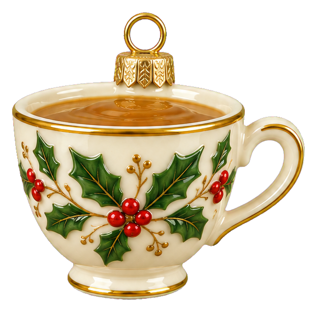 Preview for Holly Teacup Christmas Ornament