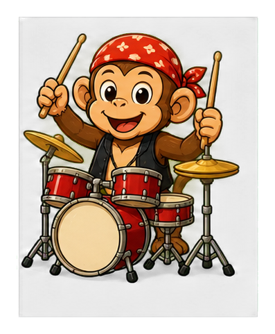 Preview for Drummer Monkey Sticker