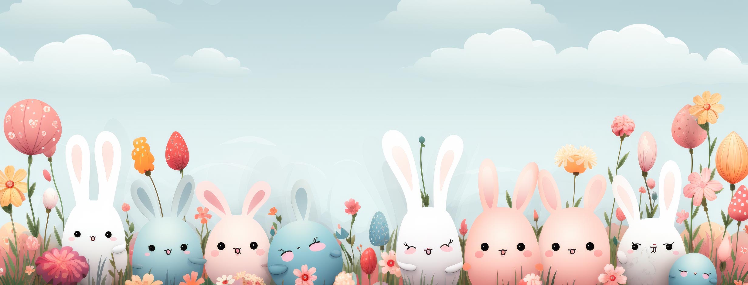 Preview for Easter-bunny-garden-scene-easter-facebook-background-0bab9