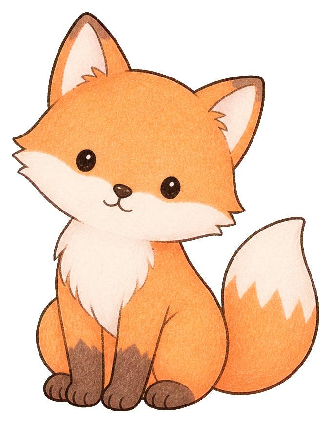Preview for Cute Fox Sticker Graphic