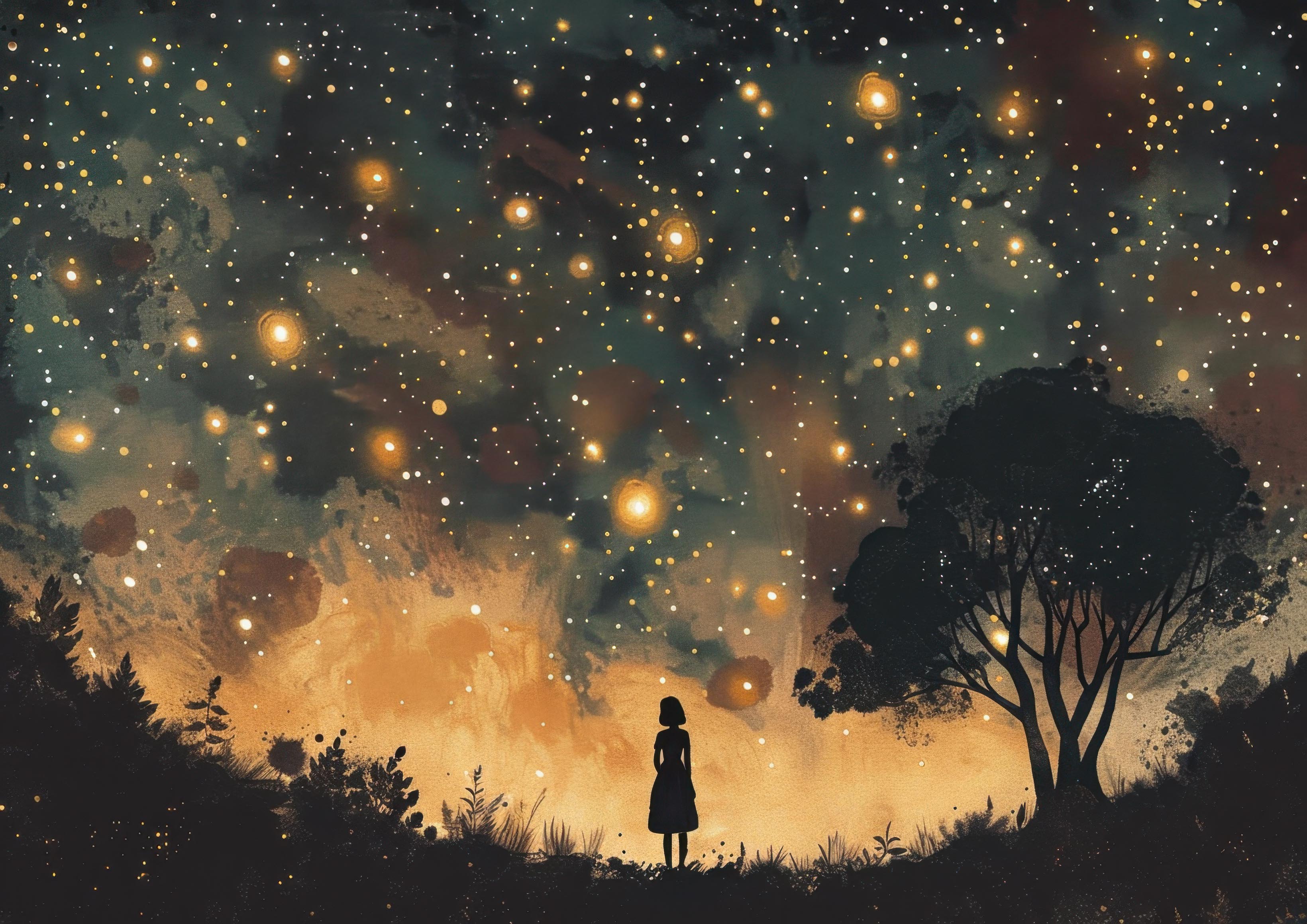 Preview for Dreamy-night-sky-silhouette-astrophotography-photo-background-229f4