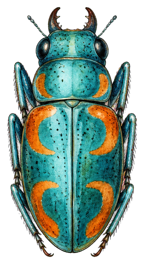 Preview for Cyan Tiger Beetle Sticker