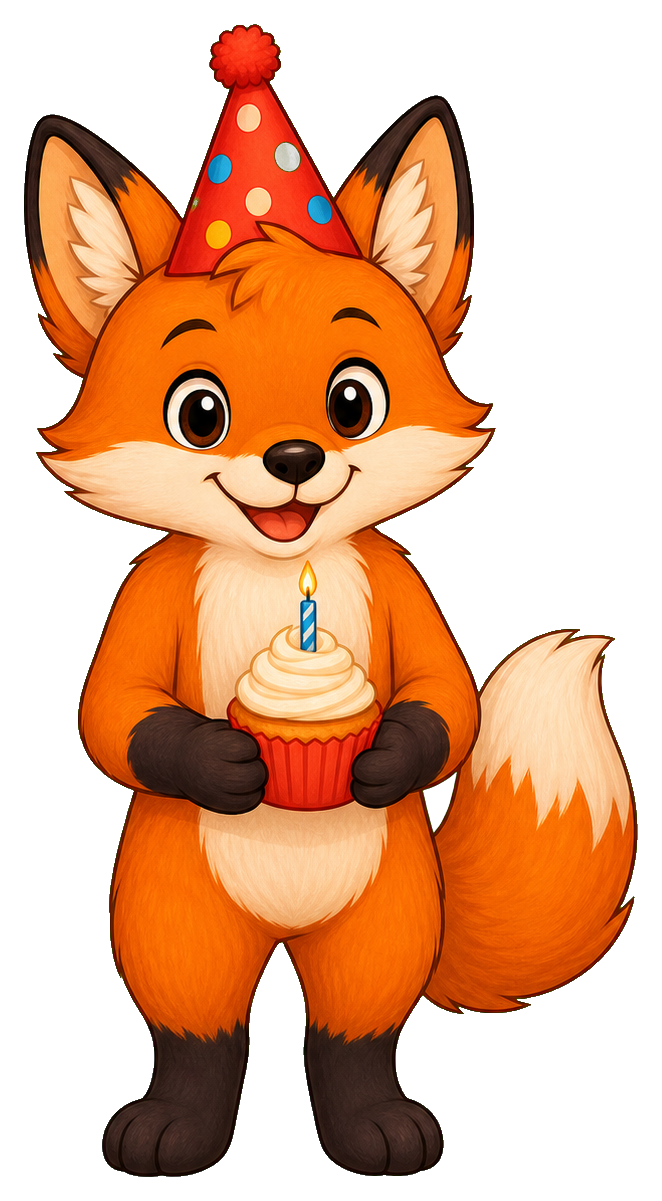 Preview for Fox Birthday Sticker Graphic