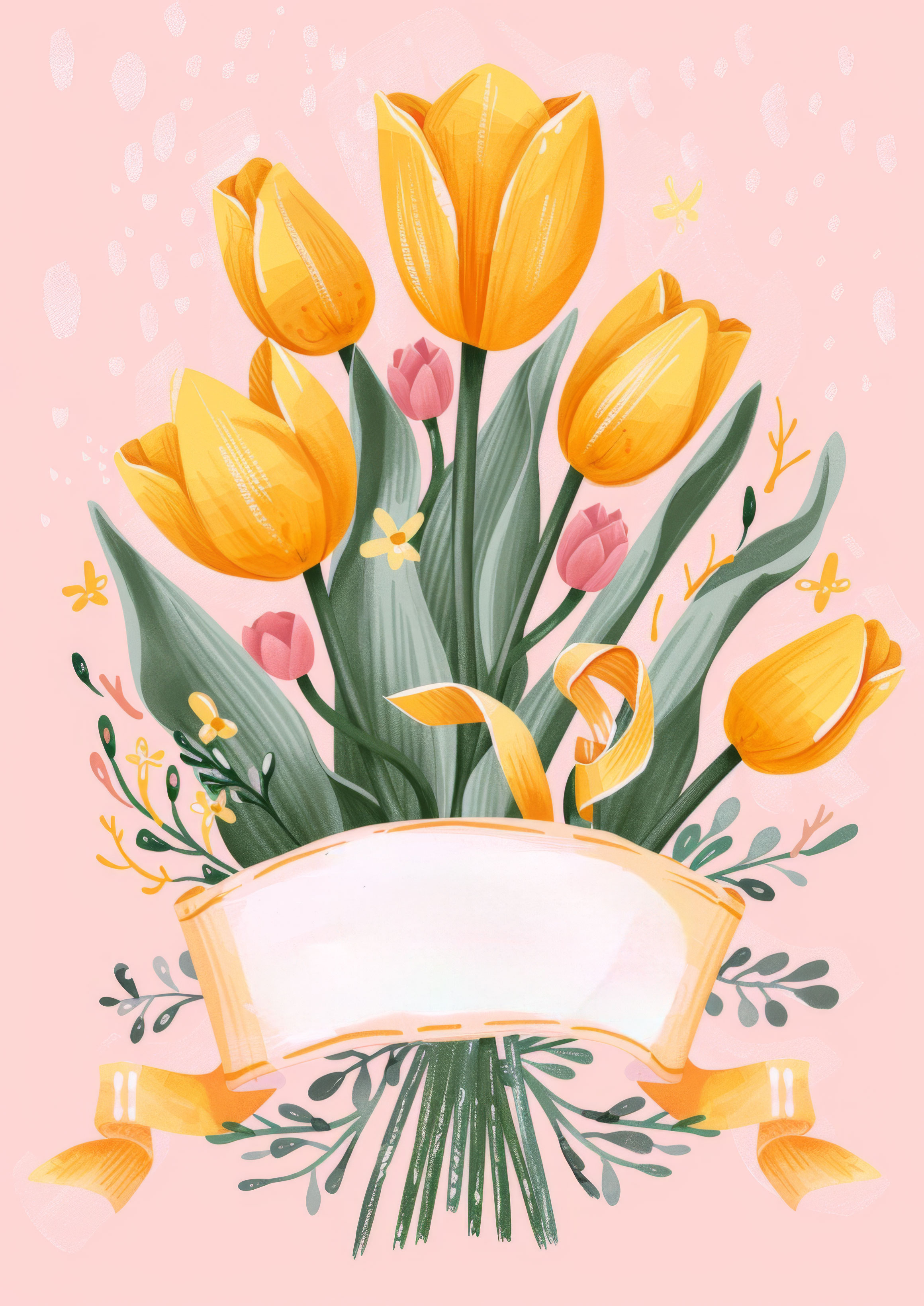 Preview for Yellow-tulips-bouquet-illustration-mothers-day-background-fa4cd