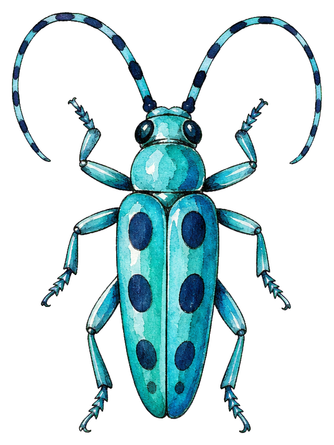 Preview for Turquoise Longhorn Beetle Sticker