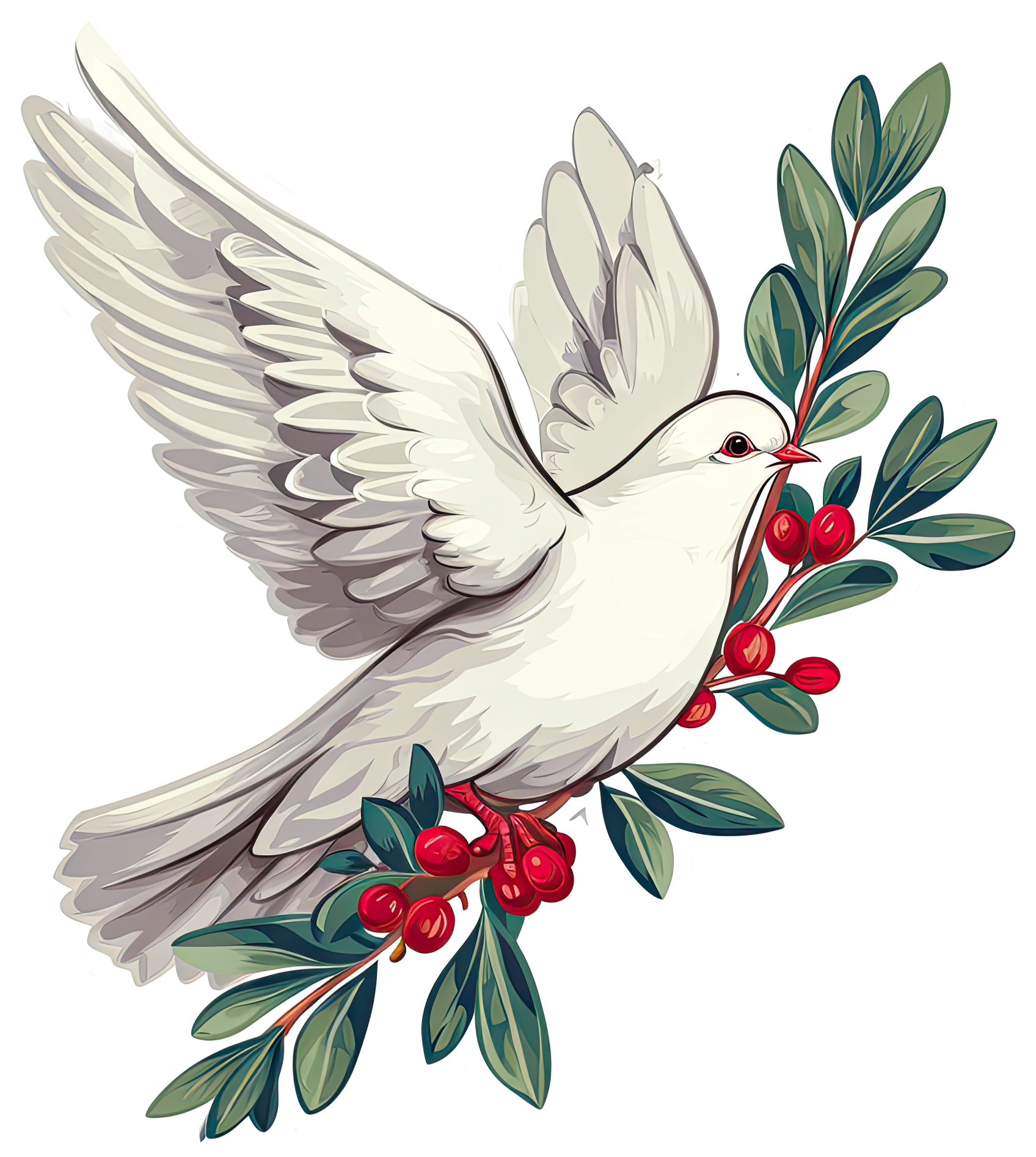 Preview for White-dove-holly-branch-illustration-mlk-sticker-ad3c1