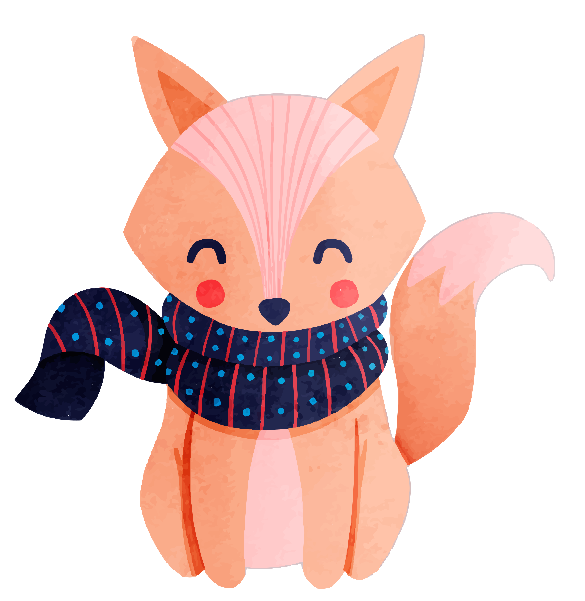 Preview for Cartoon-fox-illustration-watercolor-christmas-sticker-d2050