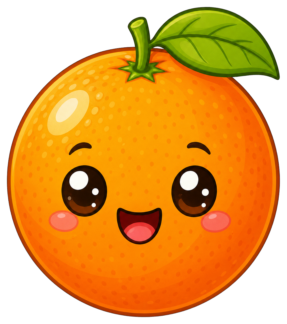 Preview for Cute Orange Fruit Sticker Graphic