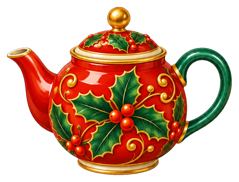 Preview for Christmas Teapot With Holly Motif