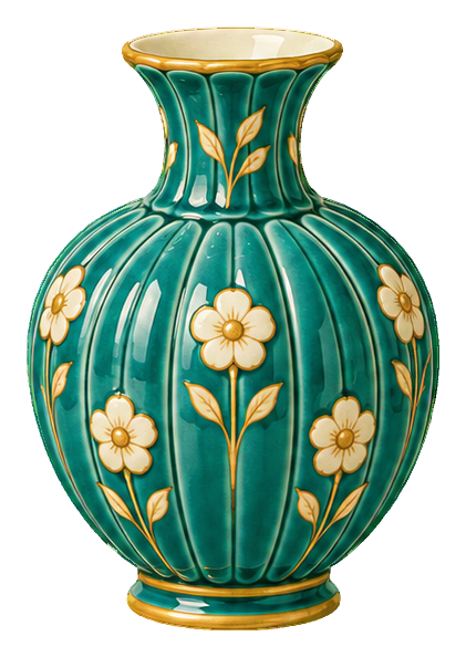 Preview for Porcelain Flower Vases Ribbed Vase