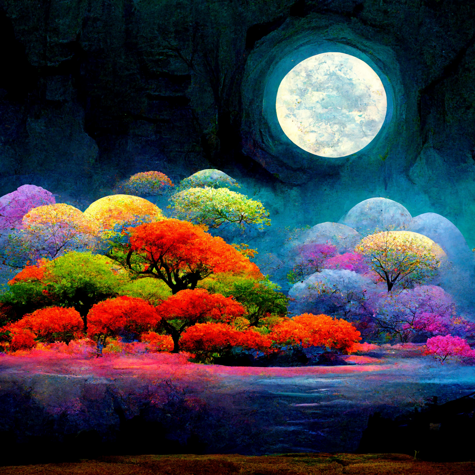 Preview for Surreal-moonlit-forest-landscape-ai-images-background-71c45