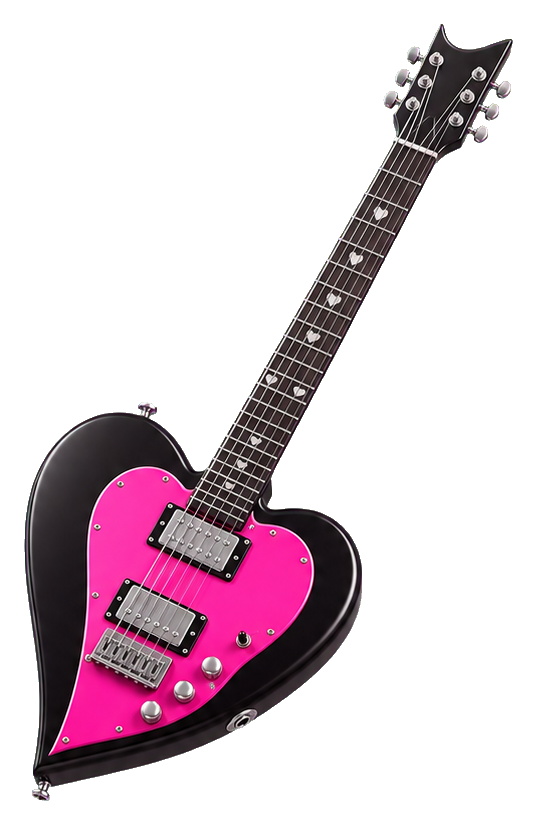 Preview for Heart Shaped Electric Guitar Sticker