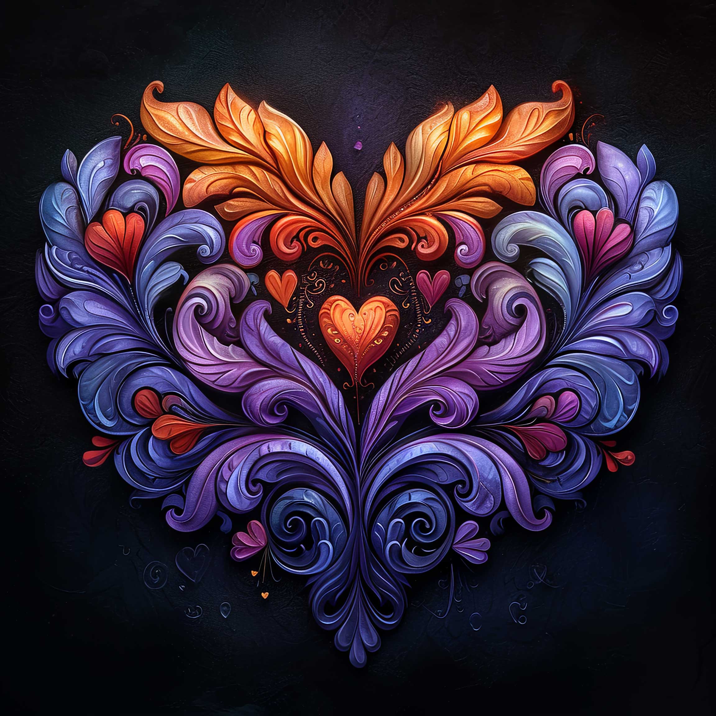 Preview for Vibrant-heart-floral-design-love-background-9998f