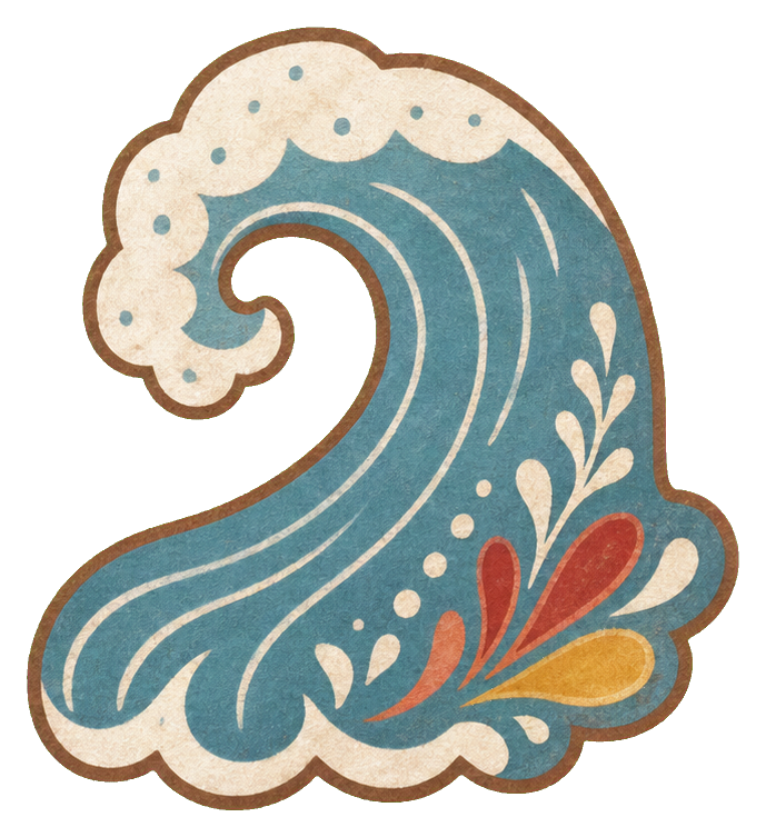 Preview for Dusty Blue Ocean Wave Sticker