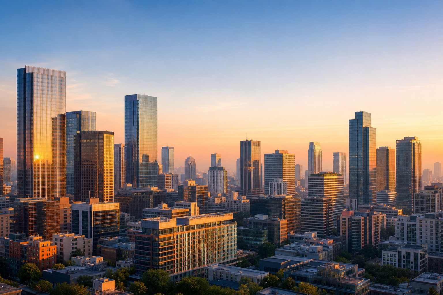 Preview for Sunrise City Skyline Background