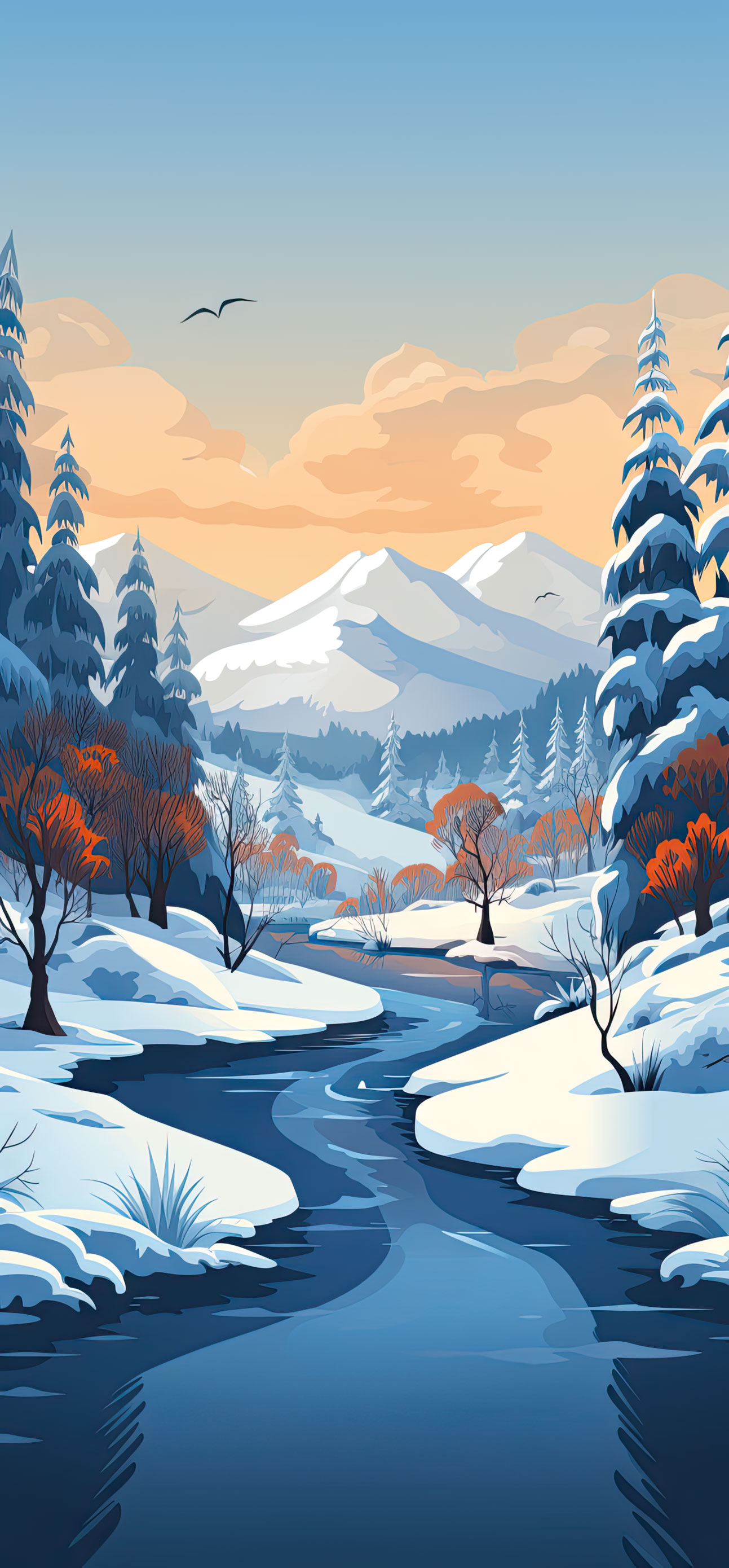 Preview for Serene-winter-landscape-christmas-phone-background-a1ae5