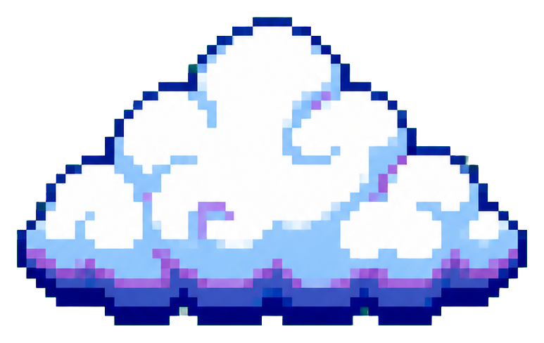Preview for Pixel Cloud Sticker For Graphics And Designs